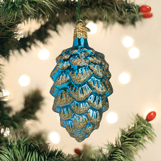 Blå Kongle Ornament